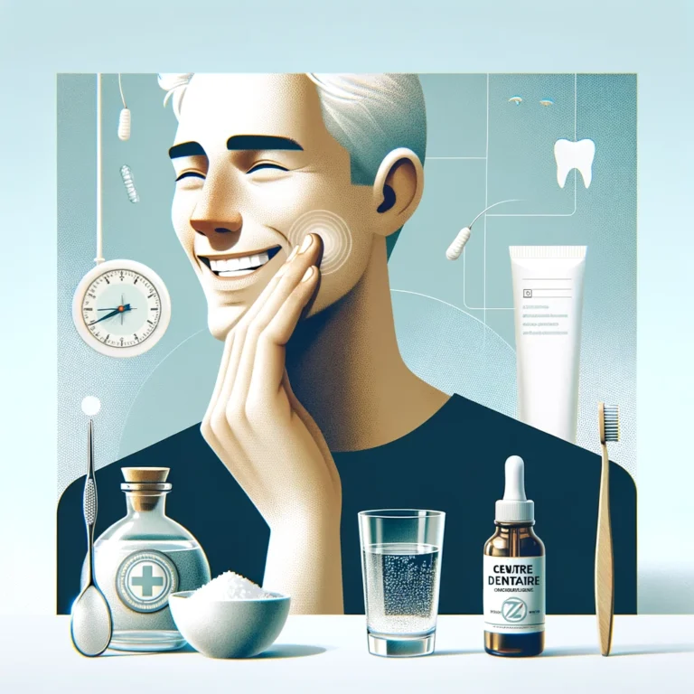 Personne appliquant un remède maison pour soulager une carie dentaire avec de l'huile de clou de girofle